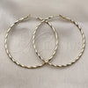 Oro Laminado Medium Hoop, Gold Filled Style Twist Design, Diamond Cutting Finish, Golden Finish, 02.213.0900.60