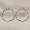 Oro Laminado Medium Hoop, Gold Filled Style Diamond Cutting Finish, Golden Finish, 02.213.0901.40
