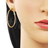 Oro Laminado Medium Hoop, Gold Filled Style Diamond Cutting Finish, Golden Finish, 02.213.0901.40