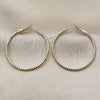 Oro Laminado Medium Hoop, Gold Filled Style Diamond Cutting Finish, Golden Finish, 02.213.0901.40