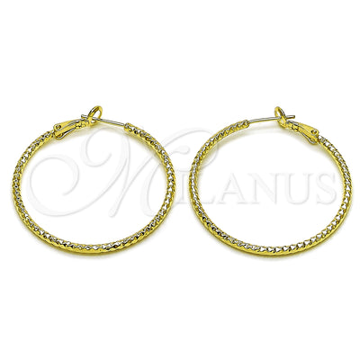 Gold Filled Hoop Earrings — Medium Hoop Diamond Cutting 02. for wholesale, main product view