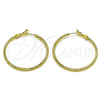 Oro Laminado Medium Hoop, Gold Filled Style Diamond Cutting Finish, Golden Finish, 02.213.0901.40