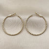 Oro Laminado Medium Hoop, Gold Filled Style Twist Design, Diamond Cutting Finish, Golden Finish, 02.213.0902.40