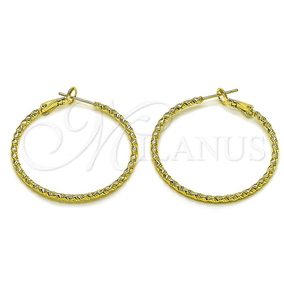 Gold Filled Hoop Earrings — Medium Hoop Twist Design Diamond Cutting 02. for wholesale, main product view