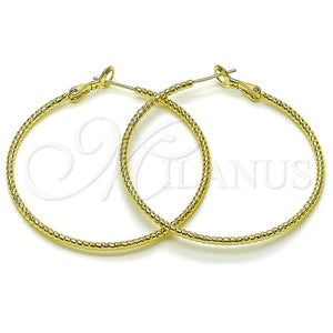 Gold Filled Hoop Earrings — Large Hoop Diamond Cutting 02. — main product view — SKU 163205 | Oro Laminado aretes de aro — Large Hoop Diamond Cutting 02. — SKU 163205