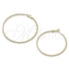 Oro Laminado Large Hoop, Gold Filled Style Diamond Cutting Finish, Golden Finish, 02.213.0904.50