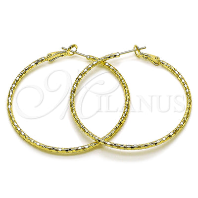 Gold Filled Hoop Earrings — Large Hoop Diamond Cutting 02. for wholesale, main product view