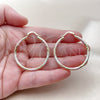 Oro Laminado Medium Hoop, Gold Filled Style Hollow Design, Diamond Cutting Finish, Tricolor, 02.213.0151.1.40