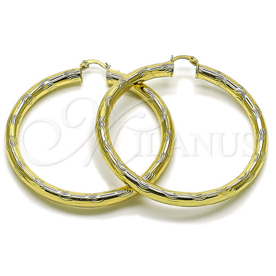 Gold Filled Hoop Earrings — Large Hoop Hollow Design Diamond Cutting 02. for wholesale, main product view