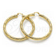Oro Laminado Large Hoop, Gold Filled Style Hollow Design, Diamond Cutting Finish, Golden Finish, 02.213.0228.60