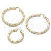 Oro Laminado Large Hoop, Gold Filled Style Hollow Design, Diamond Cutting Finish, Golden Finish, 02.213.0228.60