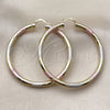 Oro Laminado Large Hoop, Gold Filled Style Hollow Design, Diamond Cutting Finish, Tricolor, 02.213.0228.1.60