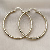Oro Laminado Large Hoop, Gold Filled Style Hollow Design, Diamond Cutting Finish, Golden Finish, 02.213.0906.50