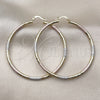 Oro Laminado Large Hoop, Gold Filled Style Hollow Design, Diamond Cutting Finish, Tricolor, 02.213.0251.60