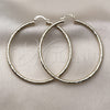 Oro Laminado Large Hoop, Gold Filled Style Hollow Design, Diamond Cutting Finish, Golden Finish, 02.213.0251.1.60
