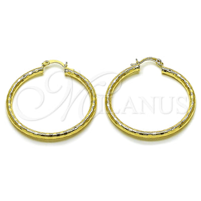 Gold Filled Hoop Earrings — Medium Hoop Hollow Design Diamond Cutting 02. for wholesale, main product view