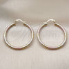 Oro Laminado Medium Hoop, Gold Filled Style Hollow Design, Diamond Cutting Finish, Tricolor, 02.213.0246.40