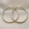 Oro Laminado Medium Hoop, Gold Filled Style Hollow Design, Diamond Cutting Finish, Golden Finish, 02.213.0246.1.50