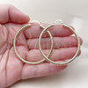 Oro Laminado Large Hoop, Gold Filled Style Hollow Design, Diamond Cutting Finish, Golden Finish, 02.213.0246.1.50
