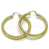 Oro Laminado Medium Hoop, Gold Filled Style Hollow Design, Diamond Cutting Finish, Golden Finish, 02.213.0754.50