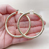 Oro Laminado Medium Hoop, Gold Filled Style Hollow Design, Diamond Cutting Finish, Golden Finish, 02.213.0754.60