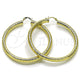 Oro Laminado Medium Hoop, Gold Filled Style Hollow Design, Diamond Cutting Finish, Golden Finish, 02.213.0754.60