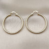 Oro Laminado Medium Hoop, Gold Filled Style Hollow Design, Diamond Cutting Finish, Golden Finish, 02.213.0247.1.40