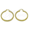 Oro Laminado Medium Hoop, Gold Filled Style Hollow Design, Diamond Cutting Finish, Golden Finish, 02.213.0247.1.40