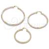 Oro Laminado Medium Hoop, Gold Filled Style Hollow Design, Diamond Cutting Finish, Golden Finish, 02.213.0247.1.40