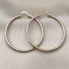 Oro Laminado Large Hoop, Gold Filled Style Hollow Design, Diamond Cutting Finish, Tricolor, 02.213.0247.50