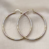 Oro Laminado Large Hoop, Gold Filled Style Hollow Design, Diamond Cutting Finish, Tricolor, 02.213.0153.1.60