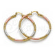 Oro Laminado Large Hoop, Gold Filled Style Hollow Design, Diamond Cutting Finish, Tricolor, 02.213.0259.50