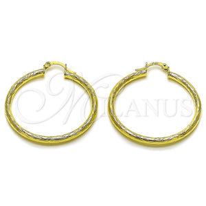 Gold Filled Hoop Earrings — Medium Hoop Hollow Design Diamond Cutting 02. — main product view — SKU 163232 | Oro Laminado aretes de aro — Medium Hoop Hollow diseño Diamond Cutting 02. — SKU 163232