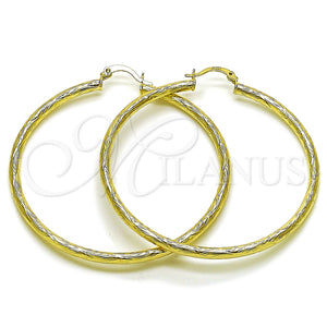 Gold Filled Hoop Earrings — Medium Hoop Hollow Design Diamond Cutting 02. — main product view — SKU 163233 | Oro Laminado aretes de aro — Medium Hoop Hollow diseño Diamond Cutting 02. — SKU 163233