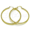 Oro Laminado Medium Hoop, Gold Filled Style Hollow Design, Diamond Cutting Finish, Golden Finish, 02.213.0907.60