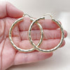 Oro Laminado Large Hoop, Gold Filled Style Hollow Design, Diamond Cutting Finish, Golden Finish, 02.213.0762.50