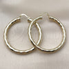 Oro Laminado Large Hoop, Gold Filled Style Hollow Design, Diamond Cutting Finish, Golden Finish, 02.213.0762.50