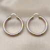 Oro Laminado Medium Hoop, Gold Filled Style Hollow Design, Diamond Cutting Finish, Tricolor, 02.213.0908.40