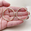 Oro Laminado Medium Hoop, Gold Filled Style Hollow Design, Diamond Cutting Finish, Golden Finish, 02.213.0909.40