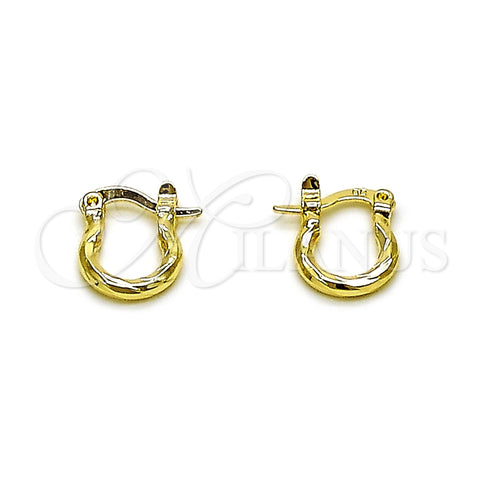 Oro Laminado Small Hoop, Gold Filled Style Diamond Cutting Finish, Golden Finish, 02.170.0523.1.10