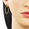 Oro Laminado Medium Hoop, Gold Filled Style Diamond Cutting Finish, Golden Finish, 02.170.0523.1.30