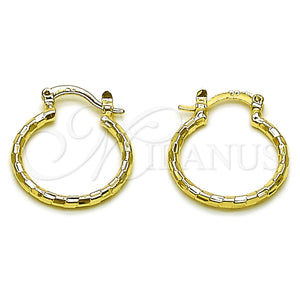 Gold Filled Hoop Earrings — Small Hoop Diamond Cutting 02. — main product view — SKU 163242 | Oro Laminado aretes de aro — aro pequeño Diamond Cutting 02. — SKU 163242