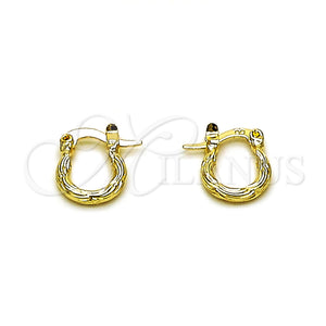 Gold Filled Hoop Earrings — Small Hoop Diamond Cutting 02. — main product view — SKU 163243 | Oro Laminado aretes de aro — aro pequeño Diamond Cutting 02. — SKU 163243