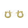Oro Laminado Small Hoop, Gold Filled Style Diamond Cutting Finish, Golden Finish, 02.170.0573.10