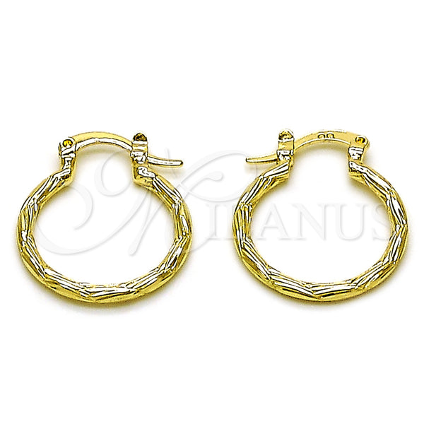 Gold Filled Hoop Earrings — Small Hoop Diamond Cutting 02. — main product view — SKU 163244 | Oro Laminado aretes de aro — aro pequeño Diamond Cutting 02. — SKU 163244