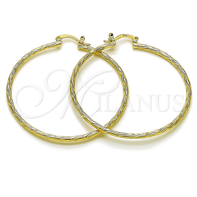 Gold Filled Hoop Earrings — Large Hoop Diamond Cutting 02. for wholesale, main product view