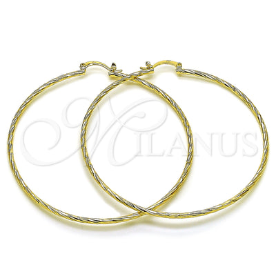Gold Filled Hoop Earrings — Large Hoop Diamond Cutting 5. for wholesale, main product view