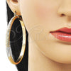 Oro Laminado Extra Large Hoop, Gold Filled Style Greek Key and Hollow Design, Polished, Tricolor, 02.170.0588.1.70