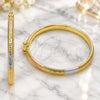 Oro Laminado Extra Large Hoop, Gold Filled Style Greek Key and Hollow Design, Polished, Tricolor, 02.170.0588.1.70