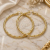 Oro Laminado Extra Large Hoop, Gold Filled Style Hollow Design, Matte Finish, Golden Finish, 02.170.0589.80